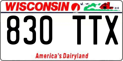 WI license plate 830TTX