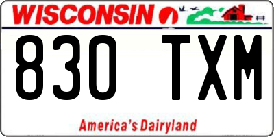 WI license plate 830TXM