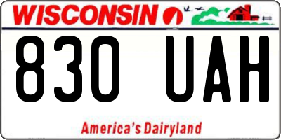WI license plate 830UAH
