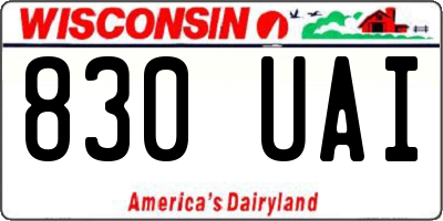 WI license plate 830UAI