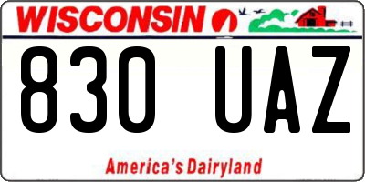 WI license plate 830UAZ