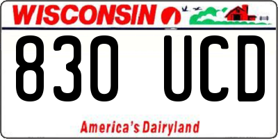 WI license plate 830UCD