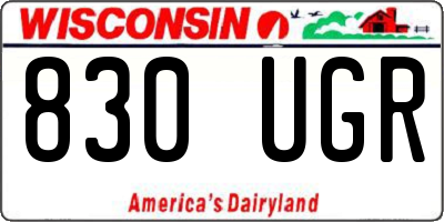 WI license plate 830UGR