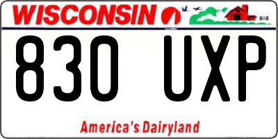 WI license plate 830UXP