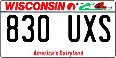 WI license plate 830UXS