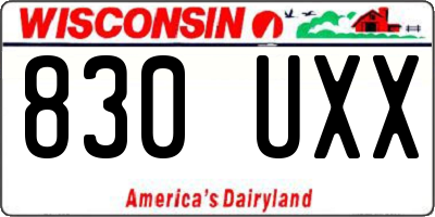 WI license plate 830UXX