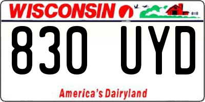 WI license plate 830UYD