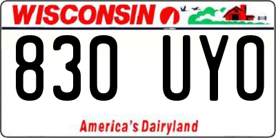 WI license plate 830UYO