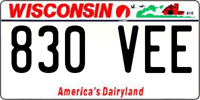 WI license plate 830VEE
