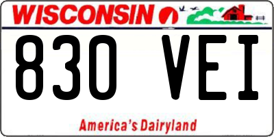 WI license plate 830VEI