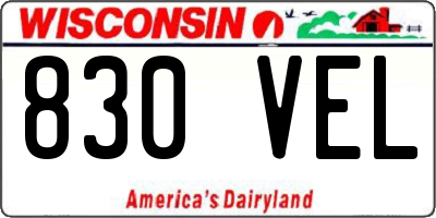 WI license plate 830VEL