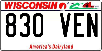 WI license plate 830VEN