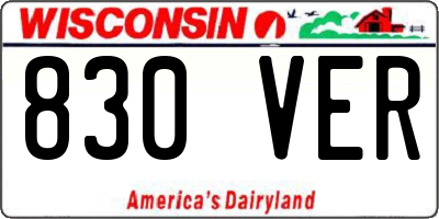 WI license plate 830VER