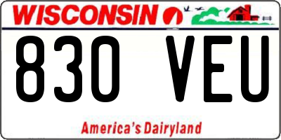 WI license plate 830VEU