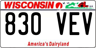 WI license plate 830VEV