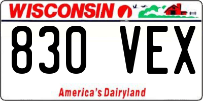 WI license plate 830VEX