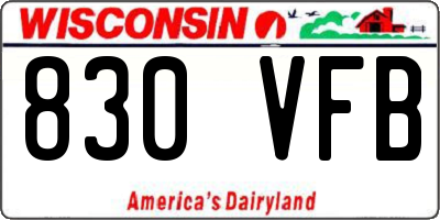 WI license plate 830VFB