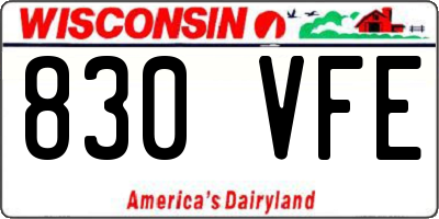 WI license plate 830VFE