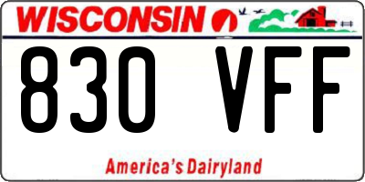 WI license plate 830VFF