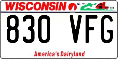 WI license plate 830VFG