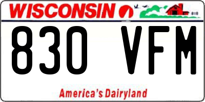 WI license plate 830VFM