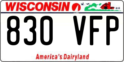 WI license plate 830VFP