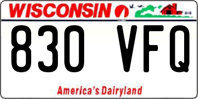WI license plate 830VFQ
