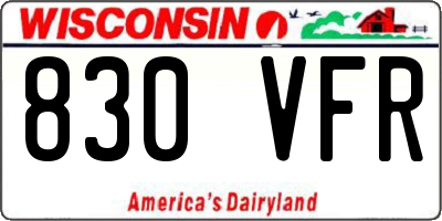 WI license plate 830VFR
