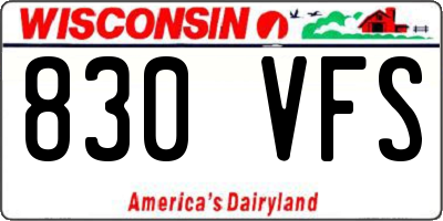 WI license plate 830VFS