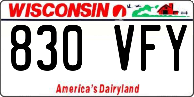 WI license plate 830VFY