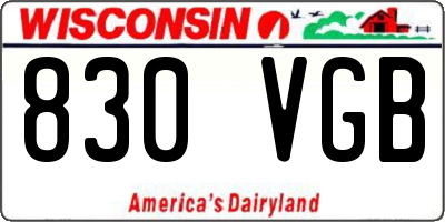 WI license plate 830VGB