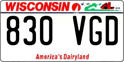WI license plate 830VGD