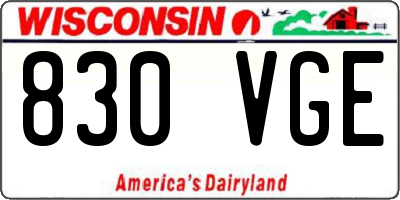 WI license plate 830VGE