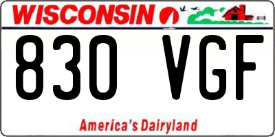 WI license plate 830VGF