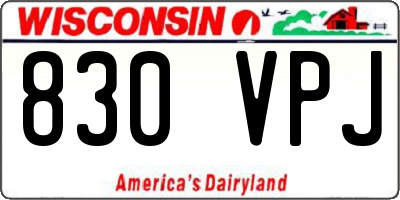 WI license plate 830VPJ