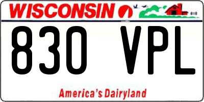 WI license plate 830VPL