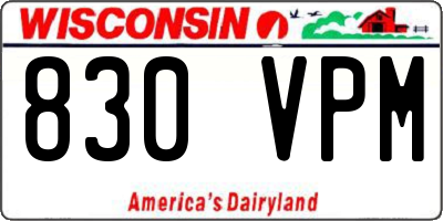 WI license plate 830VPM