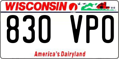 WI license plate 830VPO