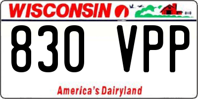 WI license plate 830VPP