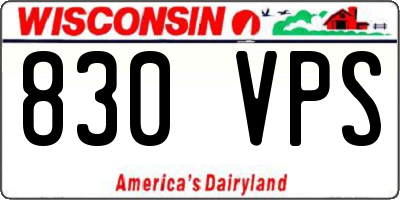 WI license plate 830VPS