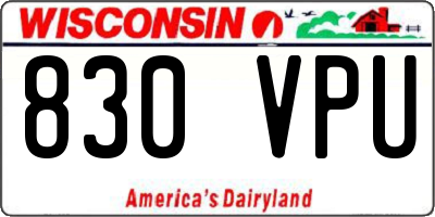 WI license plate 830VPU