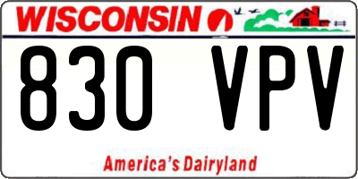 WI license plate 830VPV