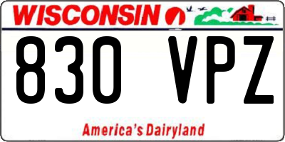 WI license plate 830VPZ