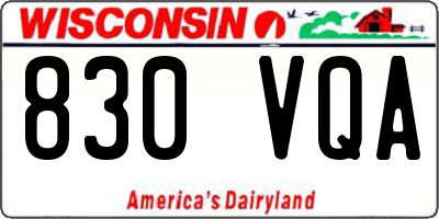 WI license plate 830VQA