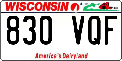 WI license plate 830VQF