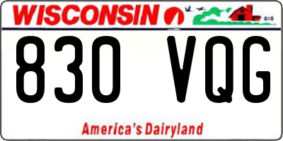 WI license plate 830VQG