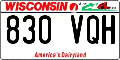 WI license plate 830VQH