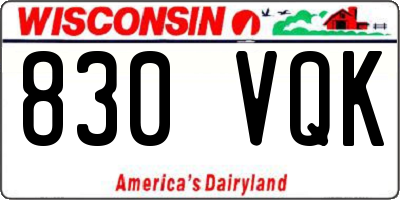 WI license plate 830VQK