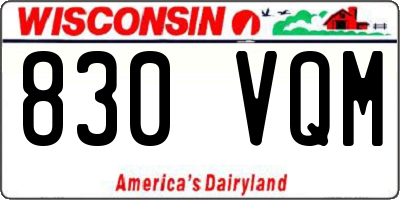 WI license plate 830VQM