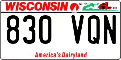 WI license plate 830VQN